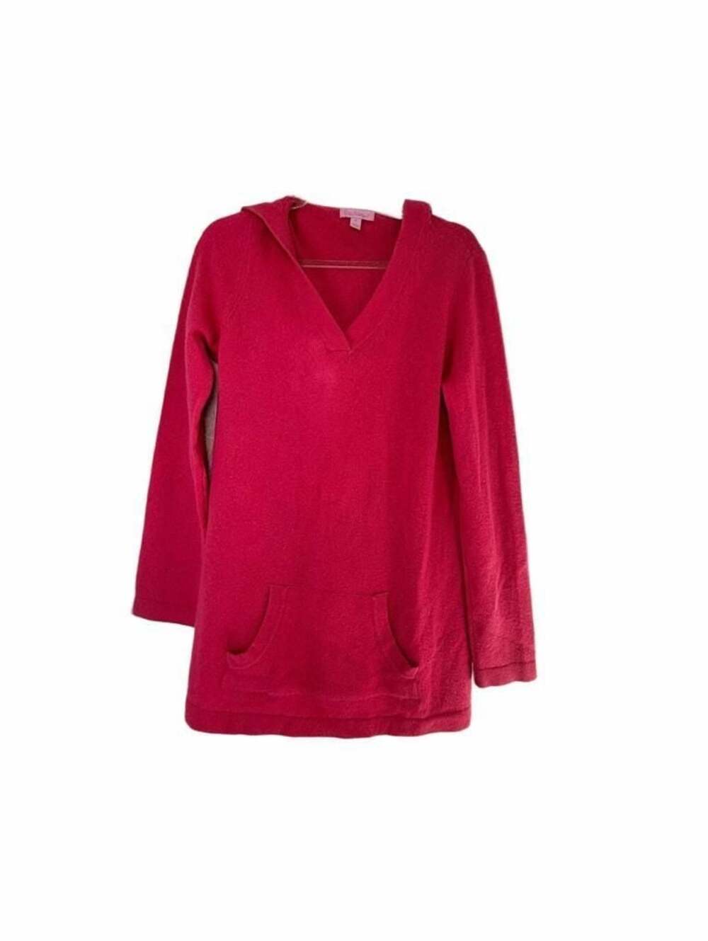 Lilly Pulitzer Pink V-Neck Knit Hoodie Sweater Dress Size S
